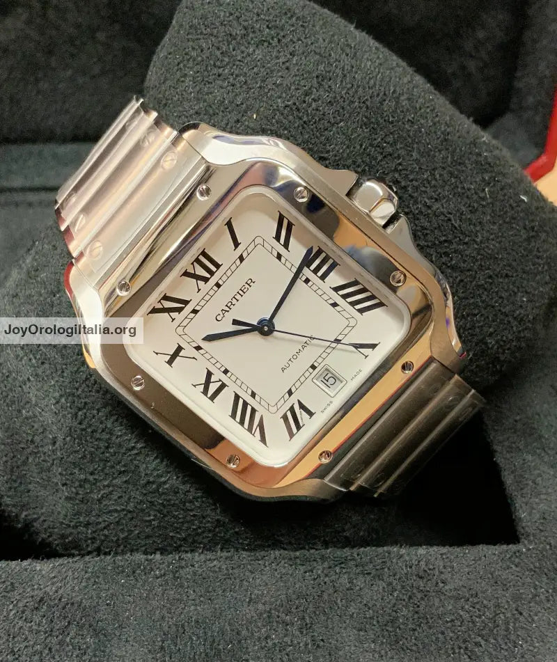 Cartier Santos Acciaio White Large Size