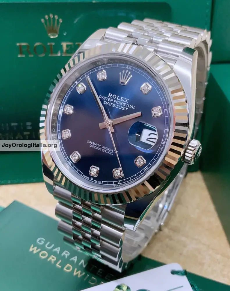 Datejust 36mm acciaio blu con brillantini