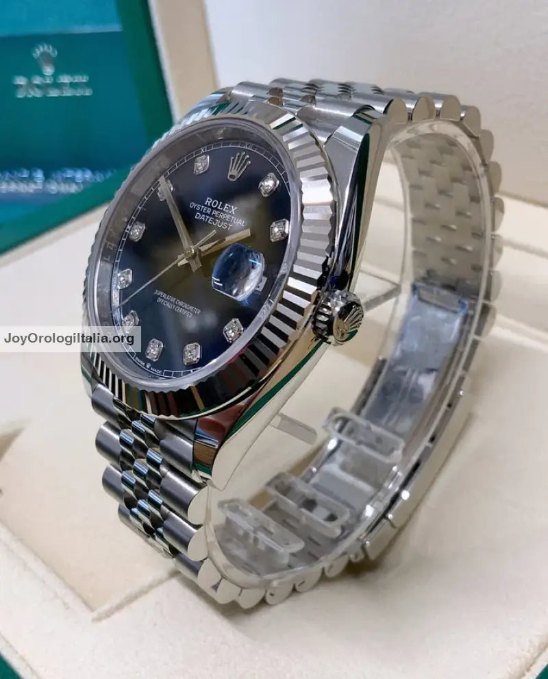 Datejust 36mm acciaio blu con brillantini