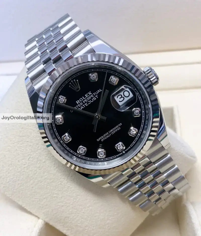 Datejust 36mm acciaio nero con brillantini