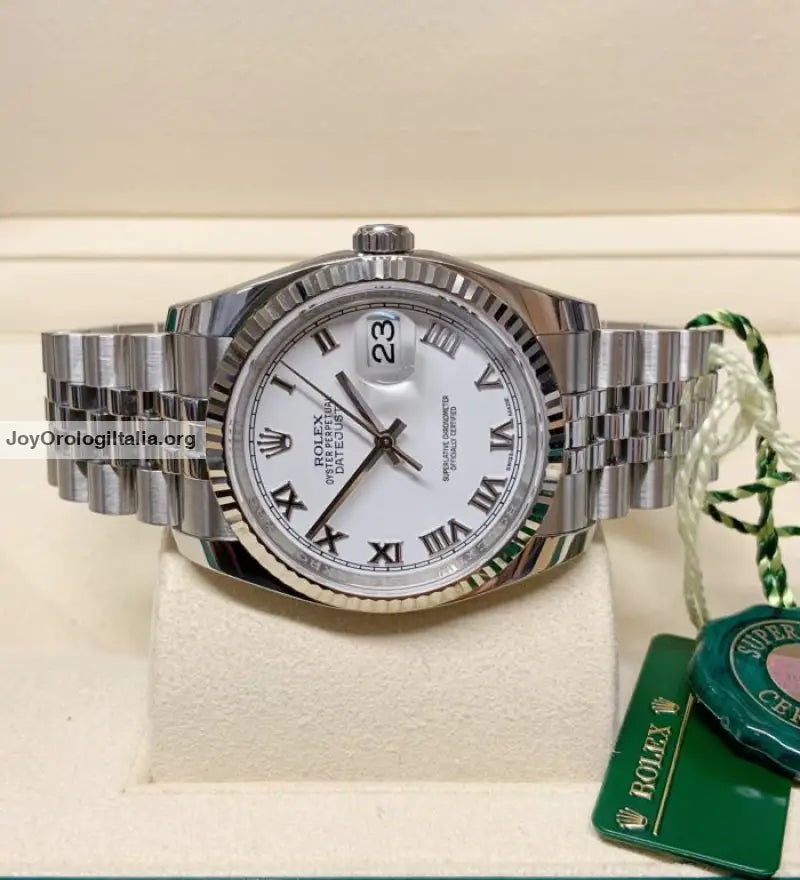 Datejust 36mm Bianco Num Romani