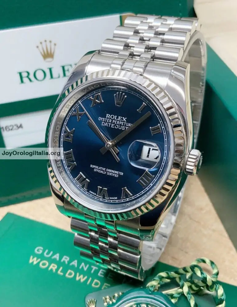 Datejust 36mm Blu Num Romani