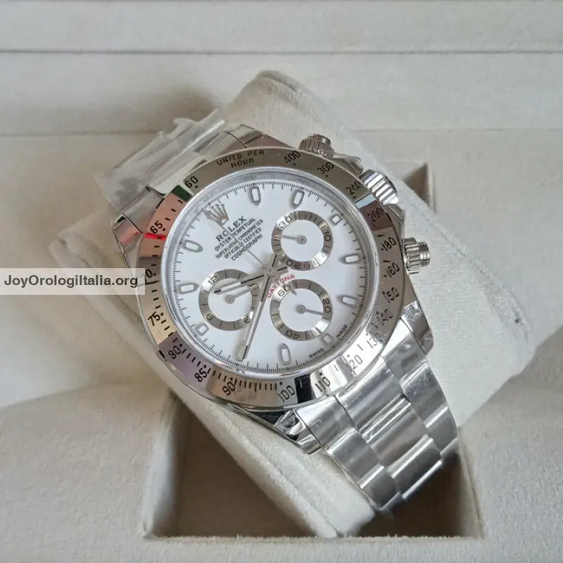 Daytona acciaio crono classico bianco