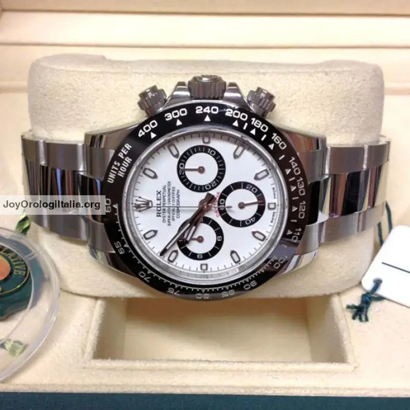 Daytona crono acciaio ceramica bianco