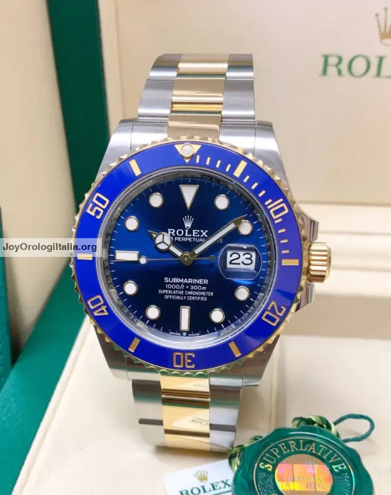 Submariner acciaio e oro blu date