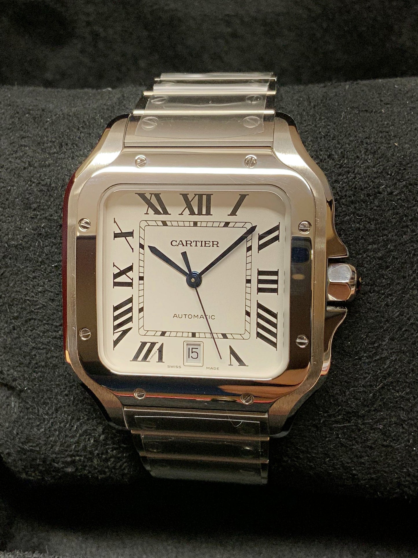 Cartier Santos Acciaio White Large Size