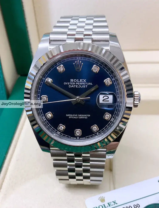 Datejust 36mm acciaio blu con brillantini
