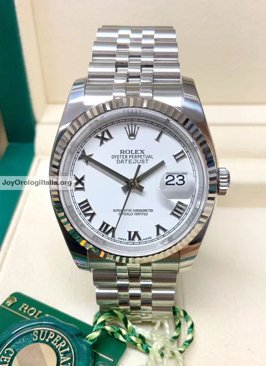 Datejust 36mm Bianco Num Romani