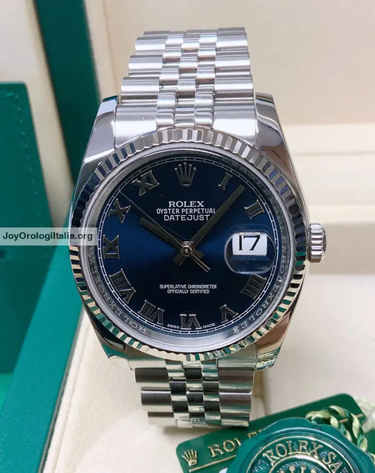 Datejust 36mm Blu Num Romani