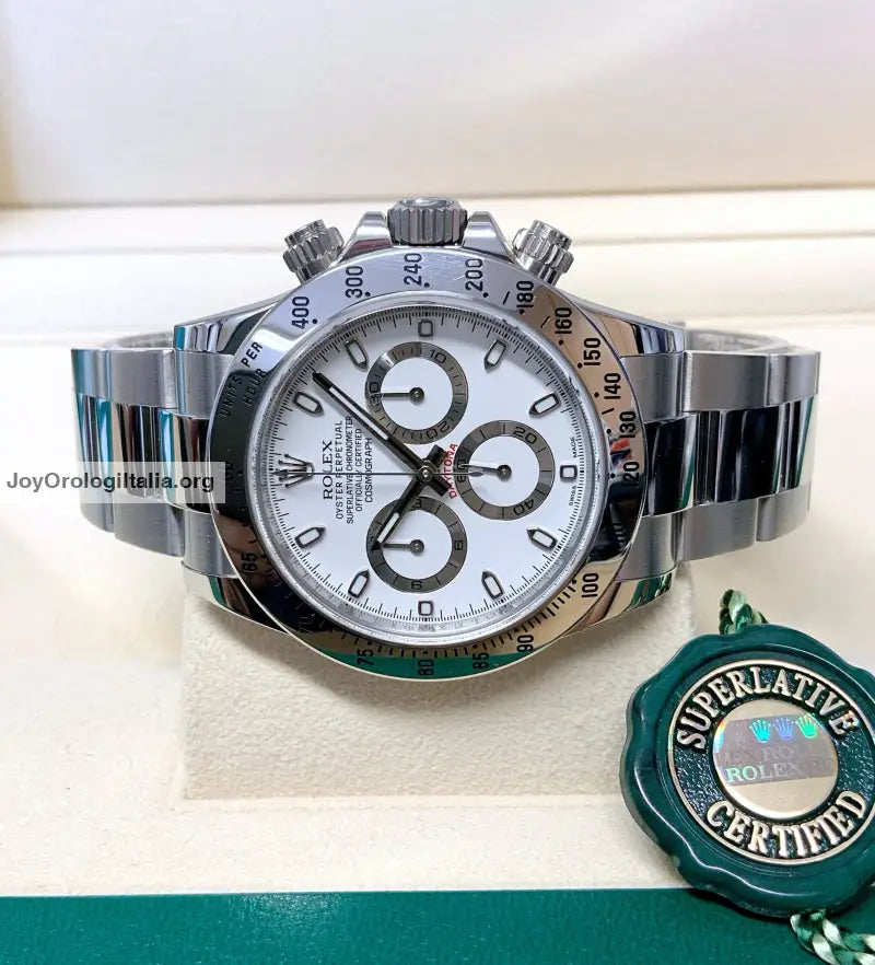 Daytona acciaio crono classico bianco