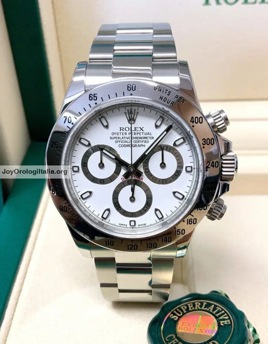 Daytona acciaio crono classico bianco