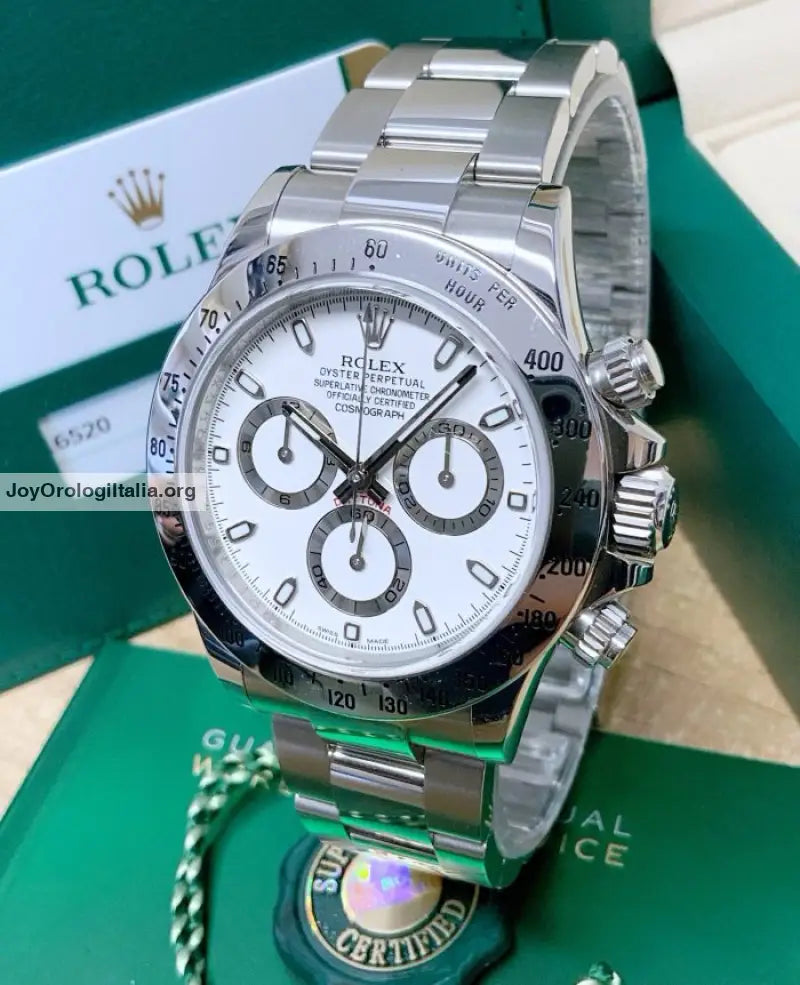 Daytona acciaio crono classico bianco