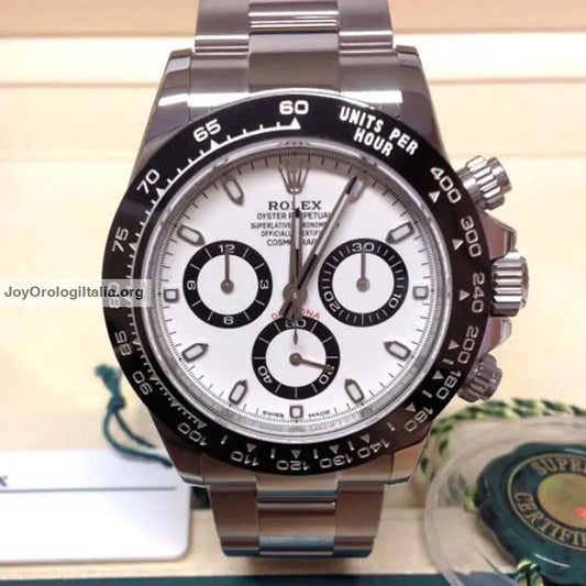 Daytona crono acciaio ceramica bianco