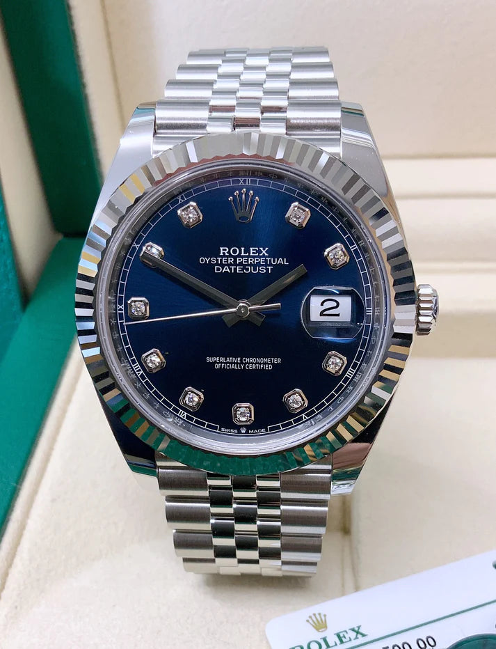 Datejust 36mm acciaio blu con brillantini