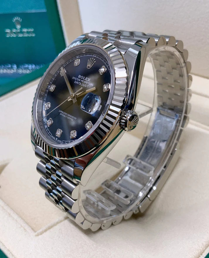 Datejust 36mm acciaio blu con brillantini